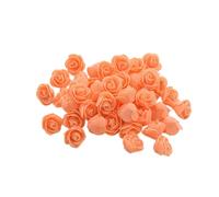 XIZHI Mini Rosas Artificiales, 100 Unidades, 3,5 cm, Cabeza de Rosa de Espuma roja para Manualidades, Accesorios, hogar, Fiesta, decoración del hogar y Baby Shower (Naranja)