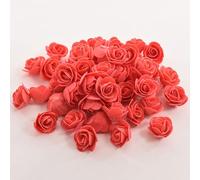 XIZHI Mini Rosas Artificiales, 100 Unidades, 3,5 cm, Cabeza de Rosa de Espuma roja para Manualidades, Accesorios, hogar, Fiesta, decoración del hogar y Baby Shower (Rojo)