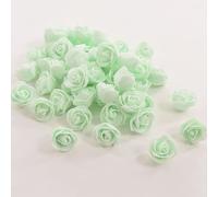XIZHI Mini Rosas Artificiales, 100 Unidades, 3,5 cm, Cabeza de Rosa de Espuma roja para Manualidades, Accesorios, hogar, Fiesta, decoración del hogar y Baby Shower (Verde)