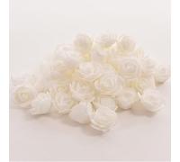 XIZHI Mini Rosas Artificiales, 100 Unidades de 3,5 cm, Cabeza de Rosa de Espuma roja para Manualidades, Accesorios para el hogar, Fiesta, decoración del hogar y Baby Shower (Blanco)