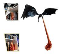 XJBCOD Rincón de libros con forma de dragón, rincón de libros con forma de llama de dragón, sujetalibros con forma de dragón volador en 3D, rincón de libros con forma de dragón que escupe fuego, decor