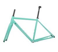 XJBWSDE Cuadro de Bicicleta de Carretera 700C para Gravel, 44/47/50/53/56 cm, aleación de Aluminio, Freno de Disco y Horquilla de Fibra de Carbono con Eje pasante de 100/142 mm.