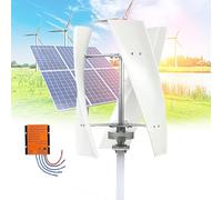 XJBWSDE Kit de aerogenerador de 18 000 W para hogares y Empresas: aerogenerador Vertical con Controlador para Suministro de energía Industrial (Blanco, 12 V) - Solución energética ecológica