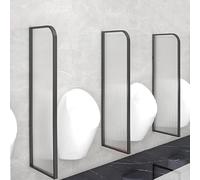 XJBWSDE Mampara divisoria para urinario de Pared, Panel divisorio para urinario, mampara para baño público con Vidrio Templado, Paneles de Vidrio translúcido (Negro, 1 Unidad)