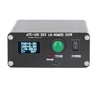 XJCX ATU-100 Sintonizador automático de antena de 1.8-50MHz, sintonizador automático de antena de onda corta de 100 W, probador de aleación de aluminio OLED de 0.96 pulgadas con carcasa de metal