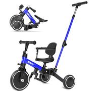 XJD Triciclo Evolutivo de Bebé 5 en 1, Bicicleta Bebe 1-6 años, De Triciclo a Bicicleta con o sin Pedales, Ajustable y Transformable