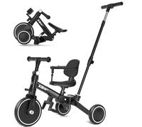 XJD Triciclo Evolutivo de Bebé 5 en 1, Bicicleta Bebe 1-6 años, De Triciclo a Bicicleta con o sin Pedales, Ajustable y Transformable