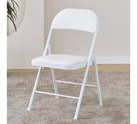 xjdagaoge Silla Plegable Camping, Sillas Jardin Exterior for Interior Y Exterior, Sillas Plegables con Cojín for el Hogar, Reuniones de Oficina Y Fiestas (Blancas, Sillas de Jardín, 1 Pieza)(White)