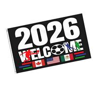 Xjdzineq Banderas de la Copa de Fútbol 2026, bandera de América del Norte, fútbol, Canadá, México, bandera de país, decoración al aire libre, banderas de amistad de México Canadá