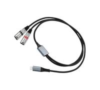 Xjdzineq Cable divisor en forma de Y a XLR, decodificación de alta fidelidad de 32 bits/384 kHz para sistemas de escenario y equipo de sonido en vivo tipo C a cable de sonido doble Xlrs
