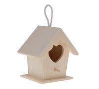 Xjdzineq Casa de pájaros de madera para pintar el exterior, casa de pájaros hecha a mano con percha para pájaros pequeños, decoración de jardín, kits de casa para pájaros para adultos para construir