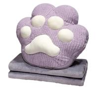 Xjdzineq Cobija plegable para aire acondicionado, doble uso, con diseño de patas de gatos, cojines interiores de coche, edredones 2 en 1, manta de almohada con diseño de patas de gatos