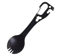 Xjdzineq Combo de cuchara de tenedor de acero inoxidable 5 en 1 con abridor de botellas para picnics al aire libre, senderismo, viajes, camping, utensilios de senderismo, tenedor con hebilla