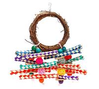 Xjdzineq Juguete de trituración de pájaros para perca de periquitos, juguete de forraje, bolas de ratán, accesorios de jaula para pájaros pequeños, perca de pájaros, juguete de forraje, juguete