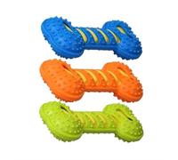 Xjdzineq Juguete para masticar y morder para perros con estructura de goma y hueso, con sonido chirriante para una estimulación mental activa en interiores, juguete de entrenamiento de 3 piezas