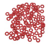 Xjdzineq Kit de arandelas planas de fibra de papel de acero, arandelas aislantes para placa base, espaciadores, color rojo, paquete de 100 unidades aislantes