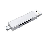 Xjdzineq Lector de tarjetas de doble interfaz de alta velocidad USB 2.0 tipo C para múltiples dispositivos de almacenamiento, mejora la eficiencia del trabajo, lector de tarjetas USB C