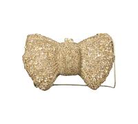 Xjdzineq Llamativo bolso de noche con cadena de aleación con diamantes de imitación de lujo, decoración de mariposa, bolso de hombro, bolsa de cena con diamantes de imitación adornados, champán