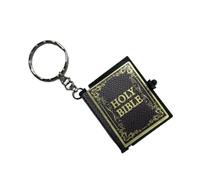 Xjdzineq Llavero de la Biblia con texto en inglés "Can Read Religios", cadena de regalo a la moda, pequeños libros, colgantes, azul, Talla única