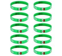 Xjdzineq Paquete de 10 elegantes muñequeras de silicona para eventos de fútbol 2026 con color nacional brillante para entusiastas del deporte, accesorios de juego de fútbol, One Size, Silicona