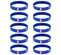 Xjdzineq Paquete de 10 elegantes muñequeras de silicona para eventos de fútbol 2026 con color nacional brillante para entusiastas del deporte, accesorios de juego de fútbol, One Size, Silicona
