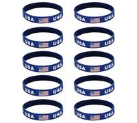 Xjdzineq Paquete de 10 elegantes muñequeras de silicona para eventos de fútbol 2026 con color nacional brillante para entusiastas del deporte, accesorios de juego de fútbol, One Size, Silicona