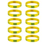 Xjdzineq Paquete de 10 elegantes muñequeras de silicona para eventos de fútbol 2026 con color nacional brillante para entusiastas del deporte, accesorios de juego de fútbol, One Size, Silicona