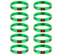Xjdzineq Paquete de 10 elegantes muñequeras de silicona para eventos de fútbol 2026 con color nacional brillante para entusiastas del deporte, accesorios de juego de fútbol, One Size, Silicona