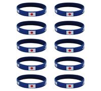 Xjdzineq Paquete de 10 elegantes muñequeras de silicona para eventos de fútbol 2026 con color nacional brillante para entusiastas del deporte, accesorios de juego de fútbol, One Size, Silicona