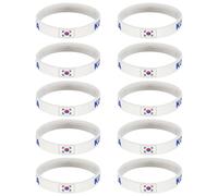 Xjdzineq Paquete de 10 elegantes muñequeras de silicona para eventos de fútbol 2026 con color nacional brillante para entusiastas del deporte, accesorios de juego de fútbol, One Size, Silicona