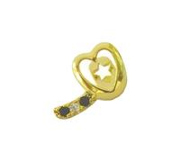 Xjdzineq Piercing de diente dorado con corte de corazón doble, cobre galvanizado brillante, accesorio ligero para el cuerpo, adecuado para pieles sensibles, corazón hueco, carillas doradas
