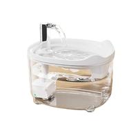 Xjdzineq Quiet Stream - Muelle de agua con estructura de tamizado triplicado, cisterna de 50 onzas, divisiones extraíbles, apagado automático, luz de cama, medición silenciosa para mascotas