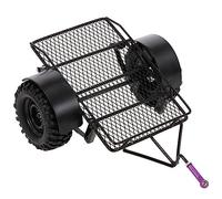 Xjdzineq Remolque de simulación de doble rueda de montaje de enganche de metal 1/10 para Crawler 1/10 Rock Truck Hauler Trail SCX10-RC4WD D90 CC01