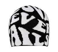 Xjdzineq Sombrero unisex de hip hop Y2K para niñas, accesorios para fotos, versátil, diseño de amor nunca falla para otoño e invierno, sombreros de punto a granel, blanco y negro, Talla única