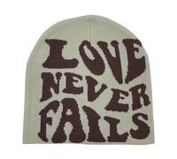 Xjdzineq Sombrero unisex de hip hop Y2K para niñas, accesorios para fotos, versátil, diseño de amor nunca falla para otoño e invierno, sombreros de punto a granel, café de arroz, Talla única