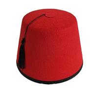 Xjdzineq Tarboosh Fez - Gorro para hombre, color rojo, otomano, redondo, transpirable, con borlas, gorro para juegos de rol y niños, rosso, Talla única