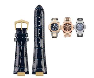 XJEIVJIC 25x13.0mm notch genuine leather watch strap + connector for 5711 5726 5712g watchband wristband Origin China