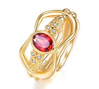 XJEIVJIC Anillo de compromiso de las mujeres con corte ovalado creado anillos de circonía cúbica mística Boda para femeninos Anillos de compromiso