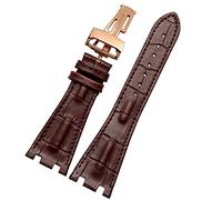 XJEIVJIC Bracelet de montre en cuir de crocodile avec boucle pliable de 28 mm AP 15703 26470SO Royal Oak Offshore Hommes Crocodile Sports Bracelet de montre