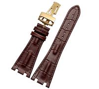 XJEIVJIC Bracelet de montre en cuir de crocodile avec boucle pliable de 28 mm AP 15703 26470SO Royal Oak Offshore Hommes Crocodile Sports Bracelet de montre