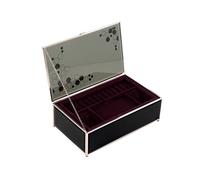 XJEIVJIC Clamshell Box, Glass Organizer Boxes for Women for Storage & Display Necklace Ring Earring Bracelet