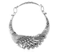 XJEIVJIC Collar de babero grueso Peacock bohemio joyería de cuello de clavícula étnica vintage