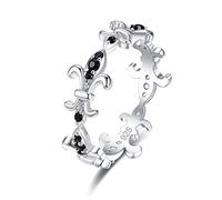 XJEIVJIC Joyería para mujeres Anillo solitario de Zirconia Cúbica para la participación de la boda