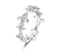 XJEIVJIC Joyería para mujeres Anillo solitario de Zirconia Cúbica para la participación de la boda