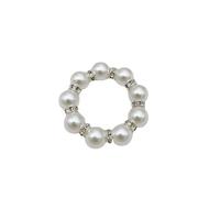 XJEIVJIC Napkin Rings Set of 12, Imitation Pearl Napkin Buckles Ring for Restaurant Hotel Table Decor, Wedding, Dinner,Party, DIY Decoration(#5)