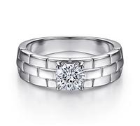 XJEIVJIC Ring Jewellery Gift Cubic Zirconia Wedding Promise Engagement Band Ring