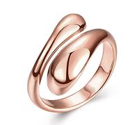 XJEIVJIC Shiny Simple Design Opening Rings for Women Adjustable