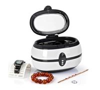 XJEIVJIC Ultrasonic Cleaner 600ML Scheduled Appointment & Auto Shut-Off in Three Minutes, Visible Low Noise Clear Top Cover for, Rings, Glasses