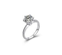 XJEIVJIC Women Wedding Rings 18 6 Bridge Prong Setting Moissanite White Wedding Ring with