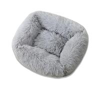XJHKG Cama Suave Tipo Donut para Perros y Gatos, Cálida y Acolchada con Base Antideslizante(Gray,L)